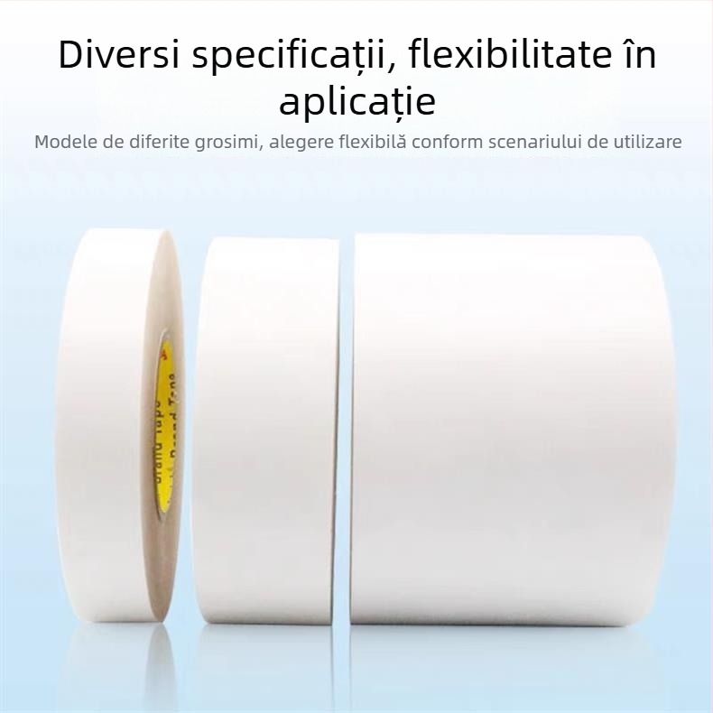 3M55260 Bandă adezivă PET cu dublă față, adeziv acrilic, 0,2 mm, intervalul de temperatură 93–149°C, ultra-subțire, aderență înaltă, tăiere facilă