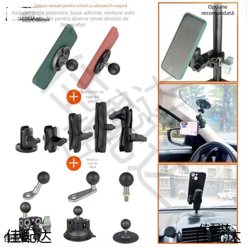 Suport magnetic auto pentru telefon MagSafe, cu capball (ball head), 17 mm