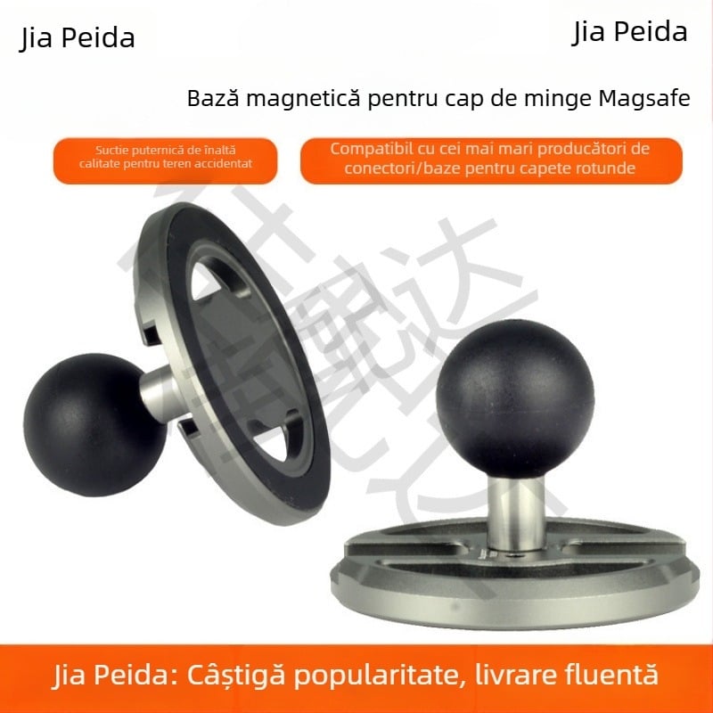 Suport magnetic auto pentru telefon MagSafe, cu capball (ball head), 17 mm