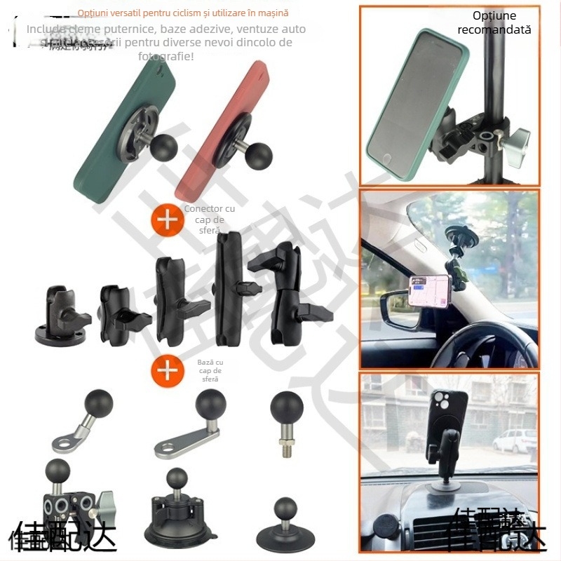 Suport magnetic auto pentru telefon MagSafe, cu capball (ball head), 17 mm