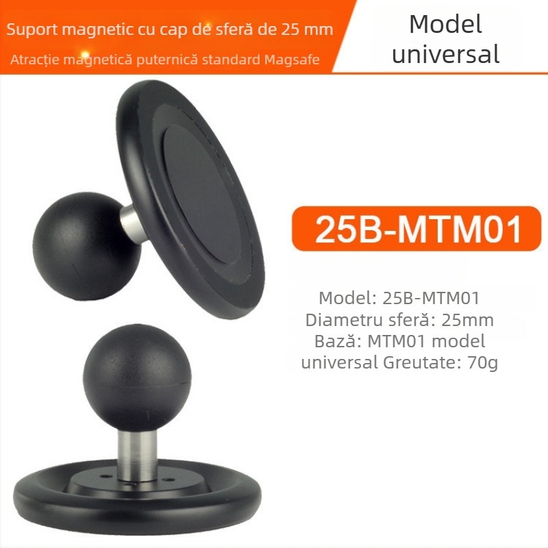 Suport magnetic auto pentru telefon MagSafe, cu capball (ball head), 17 mm