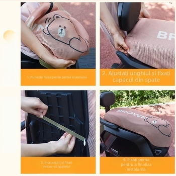 Husă scaun pentru vehicule electrice și motociclete | Material: fibră | Umplutură: Alt material | Patru sezoane | Brand Mojielong