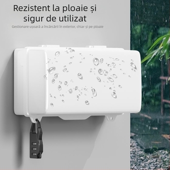 Cutie de conexiuni impermeabilă pentru exterior cu capac de ploaie pentru priză EV, IP56, capac PC
