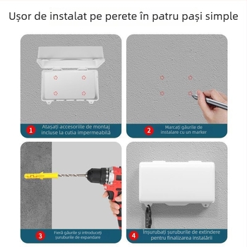 Cutie de conexiuni impermeabilă pentru exterior cu capac de ploaie pentru priză EV, IP56, capac PC