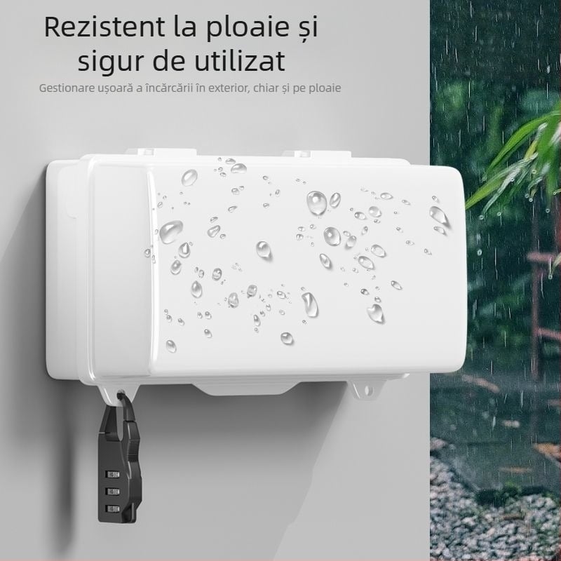 Cutie de conexiuni impermeabilă pentru exterior cu capac de ploaie pentru priză EV, IP56, capac PC
