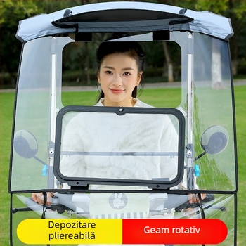 Canapea pliabilă de ploaie pentru motocicletă electrică, protecție împotriva vântului și ploii; Material: pânză Oxford; Origine: Zhejiang; Import: Nu