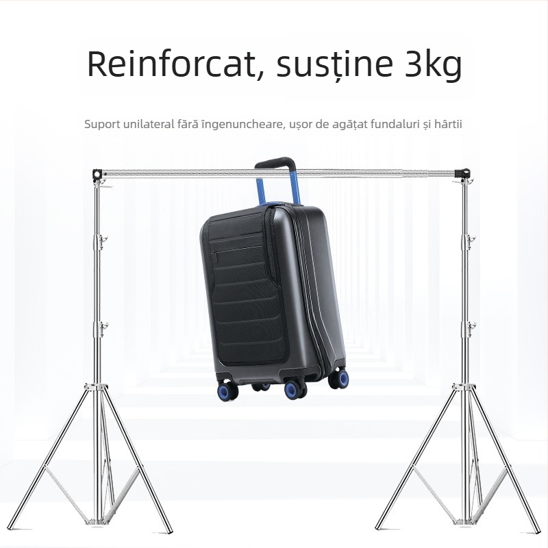 Stativ pentru fundal pentru fotografie de produs, oțel inoxidabil, telescopic, Lei photo, greutate 1,4 kg