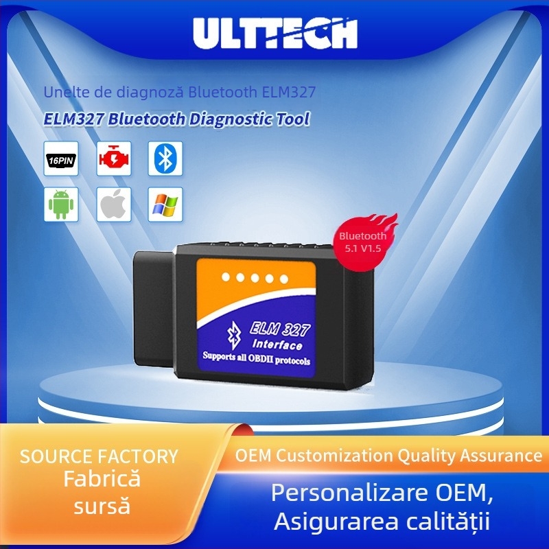 Ulttech XL-OBDII V1.5 Scaner auto OBD-II – Detecție erori, 12V, 55°C funcționare