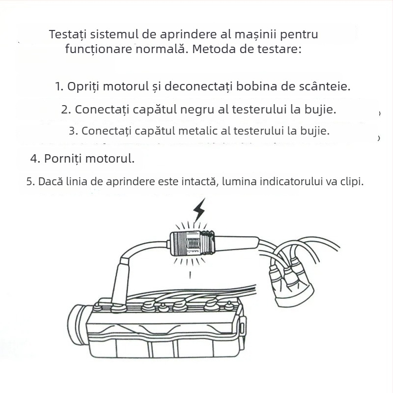Detector de defecțiuni auto cu tester pentru bujii – Yishun, model Spark plug tester, sistem de detecție: tester de bujii