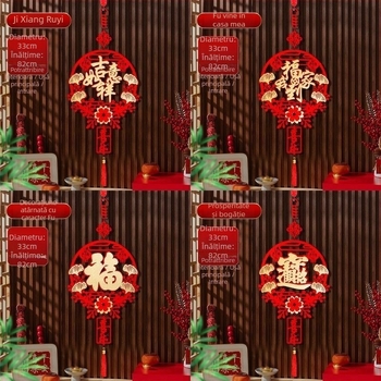 Pandantiv de binecuvântare — decor manual, din țesătură flokată, pentru ușa de intrare, Festivalul Primăverii, stil Chinezesc