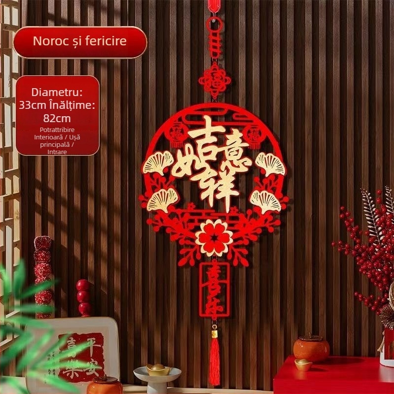Pandantiv de binecuvântare — decor manual, din țesătură flokată, pentru ușa de intrare, Festivalul Primăverii, stil Chinezesc