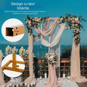 Suport de fundal din fier forjat, arc pătrat, telescopic, pentru fotografie de peisaj – 8 kg, Shenghui