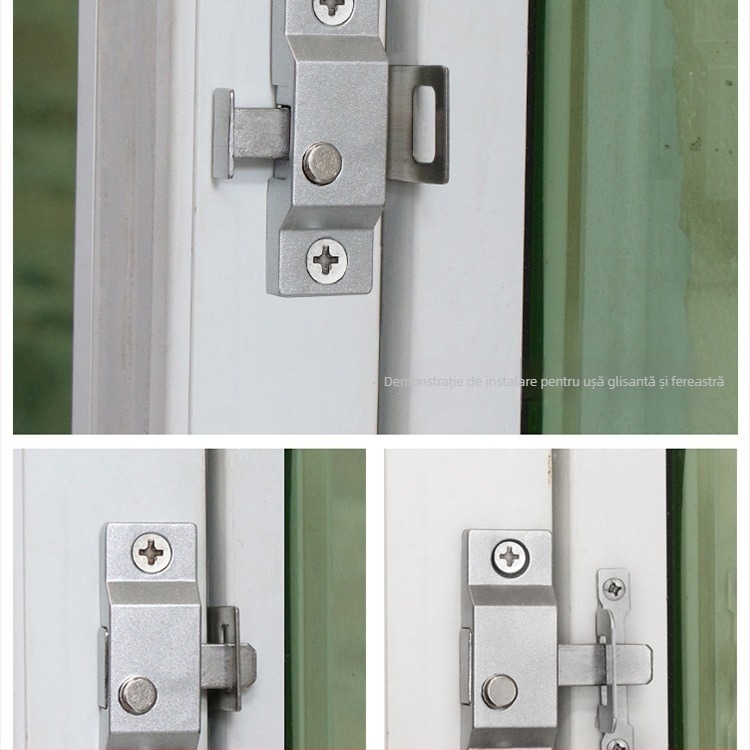 Încuietoare pentru ușă glisantă cu știft arc gros, compatibilitate universală, anti-furt, model 985