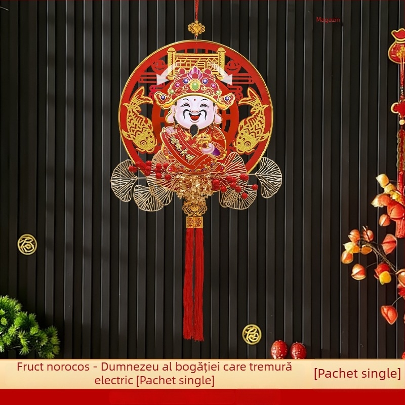 Ornament motor pentru Zeul Bogăției | Acrilic | 2601-007-YTCS | Utilizare universală | Festivalul de Primăvară | Stil Chinezesc