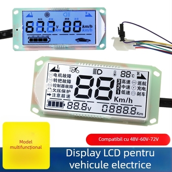 Display LCD pentru vehicul electric, pentru bord – universal 48V/60V/72V, LED, rezoluție 1920x1080