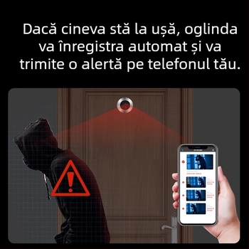 Interfon de ușă cu cameră vizuală și ecran, model Smart Cat Eye, reîncărcabil, 5V, pentru uz casnic, vilă și apartament