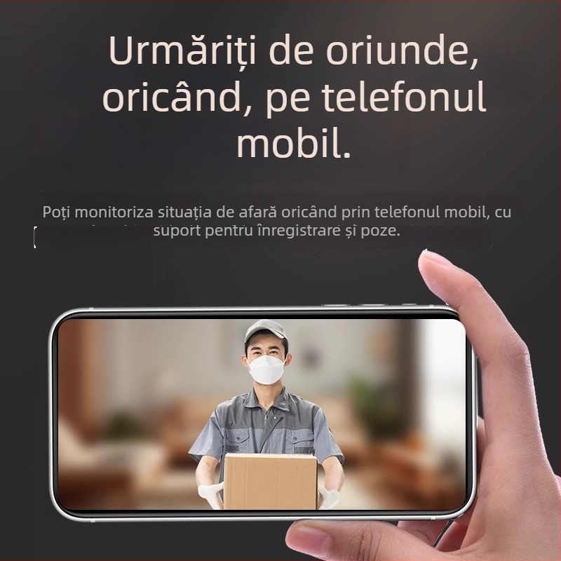 Interfon de ușă cu cameră vizuală și ecran, model Smart Cat Eye, reîncărcabil, 5V, pentru uz casnic, vilă și apartament
