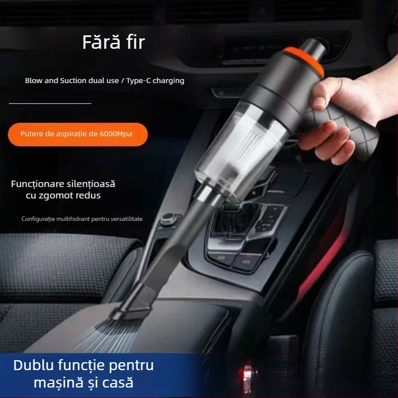 Aspirator portabil pentru mașină, aspirație puternică, 7.4V, 80W, 3500Pa, reîncărcabil, multifuncțional pentru curățarea tastaturii și a biroului