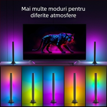 Lumină ambientală RGB pentru birou cu alimentare USB, control prin telecomandă și aplicație, instalare pe coloană, compatibil OEM (Alimentare USB; Control prin telecomandă și aplicație; Montaj pe coloană; Compatibil OEM)
