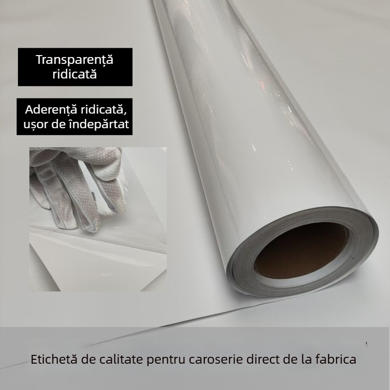 Autocolant transparent pentru caroserie, cu vâscozitate înaltă, detașabil, compatibil cu imprimarea eco‑solvent