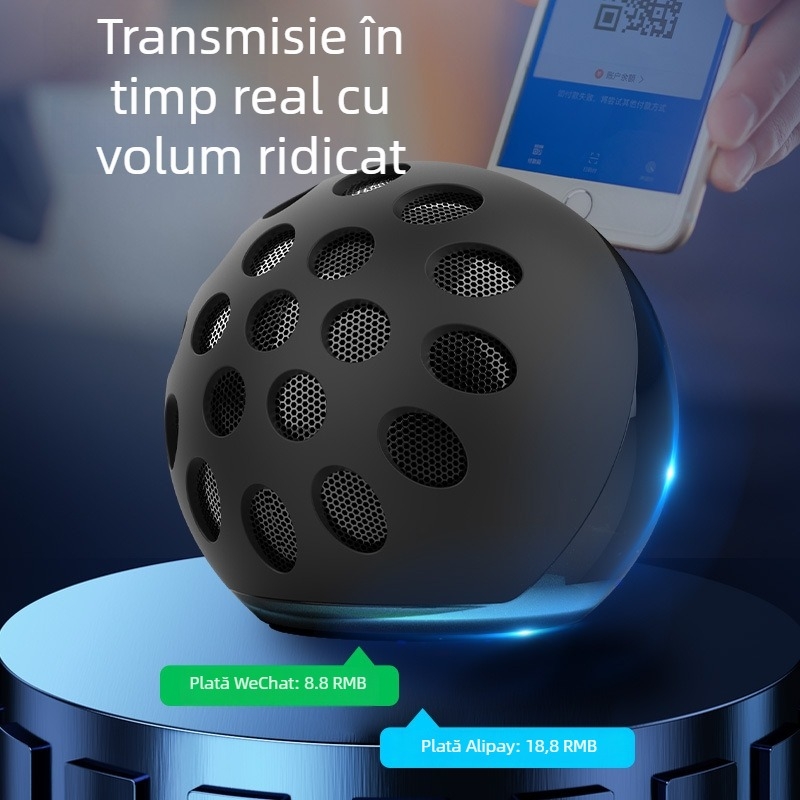 Difuzor Bluetooth compact | Bluetooth 5.0 | 60Hz-15kHz | SNR ≥85 dB | rază de până la 10 m | alimentat prin USB