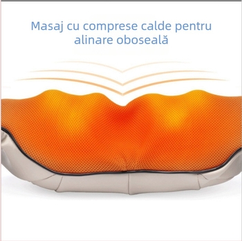 Șal de masaj multifuncțional cu 16 capete, încălzire infraroșu, alimentare încorporată, model 8856, control de tip computer