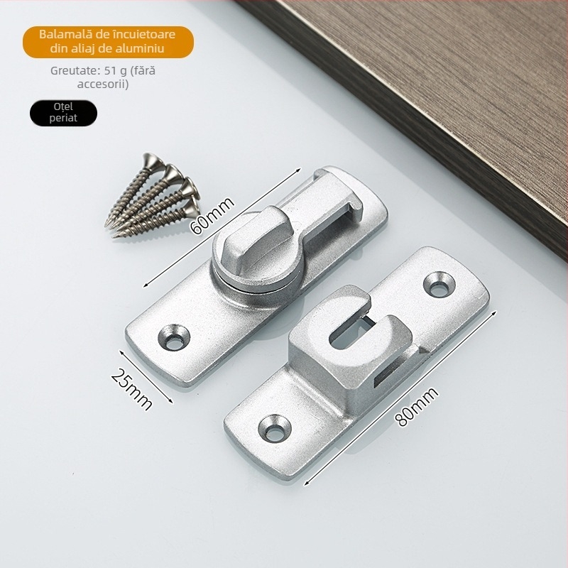 Lacăt semilună pentru uși glisante, aliaj de aluminiu, brand Jia Jiancheng, potrivit pentru uși, ferestre și dulapuri, stil modern minimalist