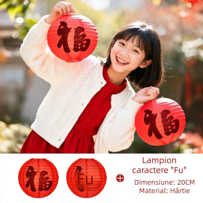 Set decor foto pentru Festivalul Primăverii cu Anul Calului — decorațiuni din felt, stil Chinezesc, perechi de inscripții (Produs 008)