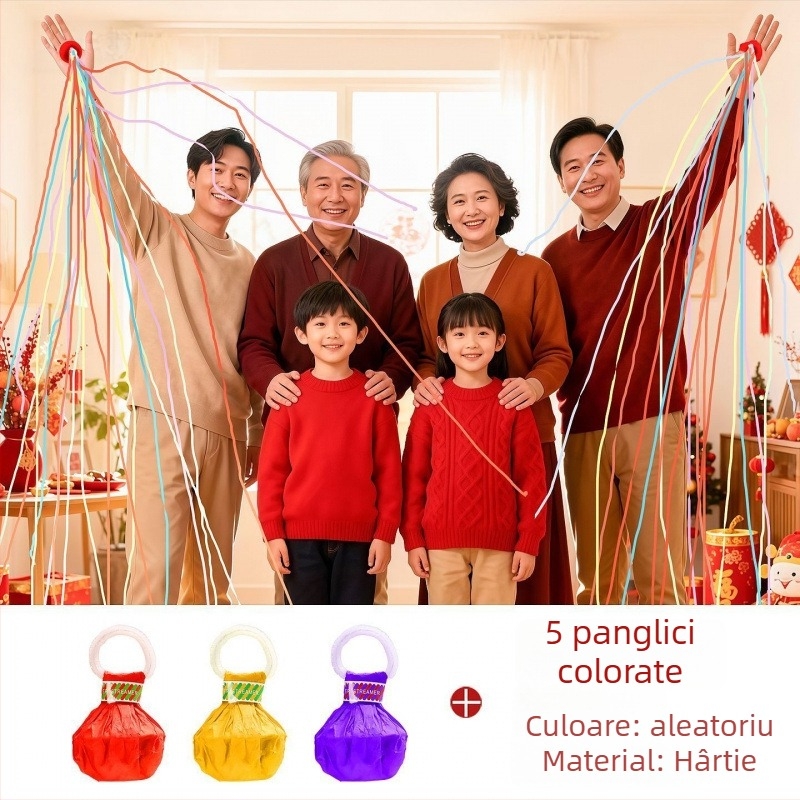 Set decor foto pentru Festivalul Primăverii cu Anul Calului — decorațiuni din felt, stil Chinezesc, perechi de inscripții (Produs 008)