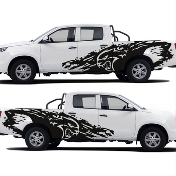Autocolant pentru caroserie pentru bara laterală C60 – Model animal, Set stânga-dreapta, Aderență puternică, Montaj prin lipire