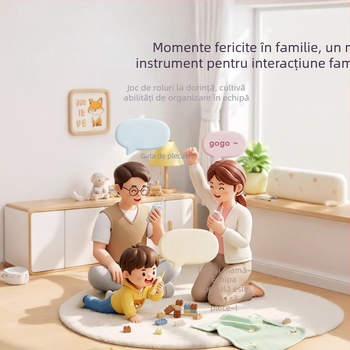Walkie-talkie video mobil pentru copii cu conversație video, rază 50 m, alimentare USB, baterie încorporată 300–500 mAh