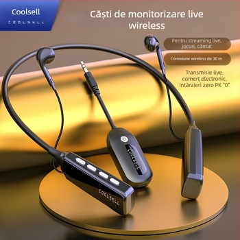 Kussel Căști wireless de monitorizare cu receptor pentru mixer audio și înregistrare live, in-ear, 3,5 mm, 100 Hz–20 kHz, 1% distorsiune