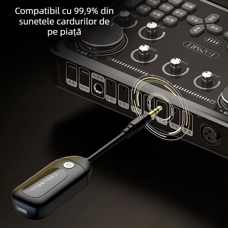 Kussel Căști wireless de monitorizare cu receptor pentru mixer audio și înregistrare live, in-ear, 3,5 mm, 100 Hz–20 kHz, 1% distorsiune