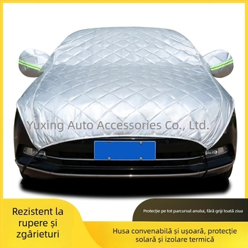 Husă auto pe jumătate pentru toate anotimpurile, protecție UV, ploaie, izolație termică și acoperiș îngroșat