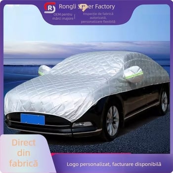 Husă auto pe jumătate pentru toate anotimpurile, protecție UV, ploaie, izolație termică și acoperiș îngroșat