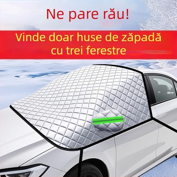 Acoperire universală pentru parbrizul din față al mașinii - PVC, dublu strat, montaj retractabil, model în carouri