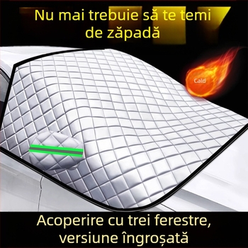 Acoperire universală pentru parbrizul din față al mașinii - PVC, dublu strat, montaj retractabil, model în carouri