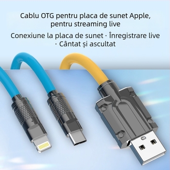 Kussel cablu OTG pentru ieșire audio, pentru telefoane Apple și Android, 480 Mbps, 1-2 m, nucleu din cupru