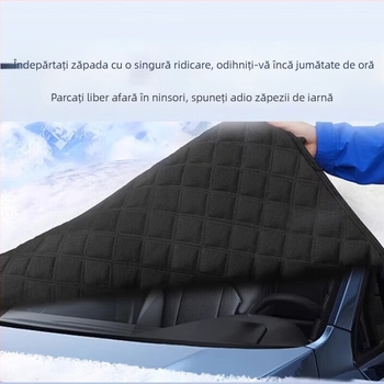 Master's Crown Acoperire pentru parbrizul frontal al mașinii, din stofă Oxford, gros, montaj telescopic, potrivire universală