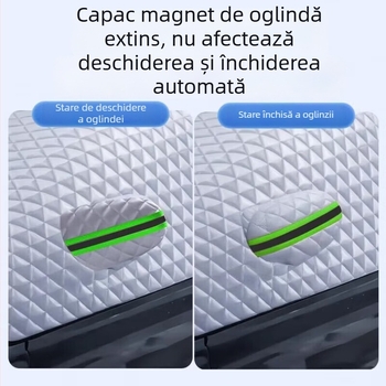 Master's Crown Acoperire pentru parbrizul frontal al mașinii, din stofă Oxford, gros, montaj telescopic, potrivire universală