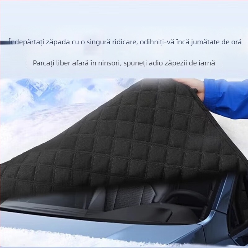 Master's Crown Acoperire pentru parbrizul frontal al mașinii, din stofă Oxford, gros, montaj telescopic, potrivire universală