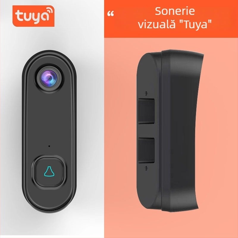 Sonerie video pentru ușă DDV-207 cu stocare în cloud WiFi, alimentare 24V AC/DC, sonerie opțională, pentru uz casnic și comercial
