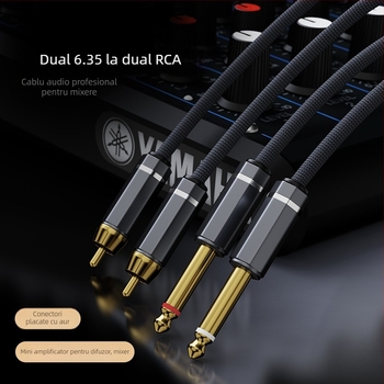 Cablu audio, placat cu aur, dublu nucleu, conductori din cupru OFC, CCC certificat, Gold Leaf D22