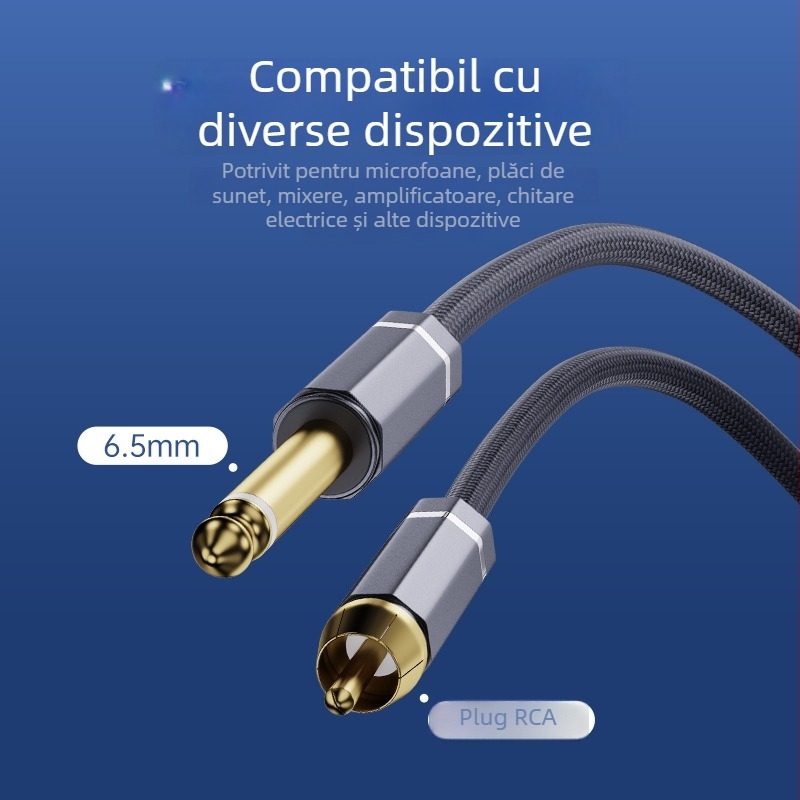 Cablu audio, placat cu aur, dublu nucleu, conductori din cupru OFC, CCC certificat, Gold Leaf D22