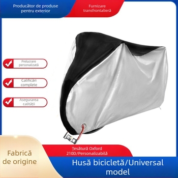 Hongsheng husă pentru bicicletă, țesătură argintie 210T/210D, impermeabilă, rezistentă la soare, praf, imprimare logo, personalizabilă, pentru biciclete și biciclete de munte, 320 g