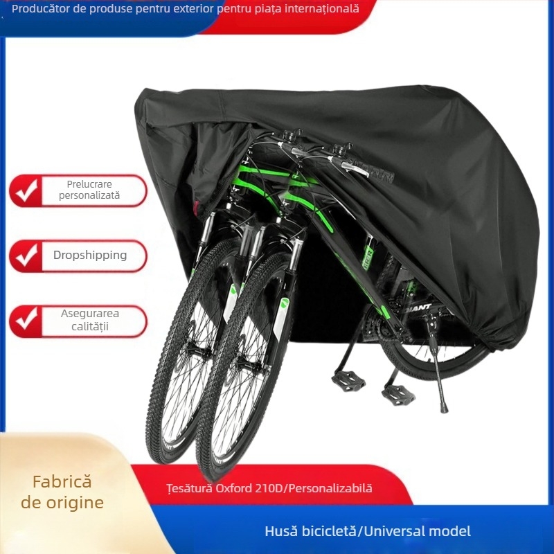 Hongsheng husă pentru bicicletă, țesătură argintie 210T/210D, impermeabilă, rezistentă la soare, praf, imprimare logo, personalizabilă, pentru biciclete și biciclete de munte, 320 g