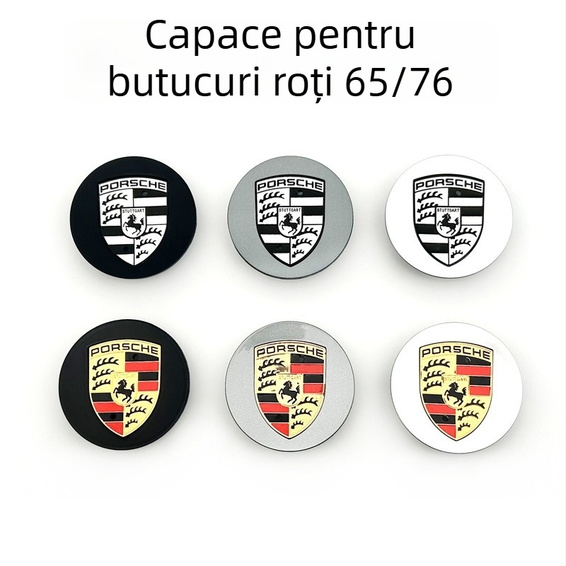 Capac central de hub pentru Porsche cu etichetă de culoare, plastic, Yun xi, compatibil cu Porsche