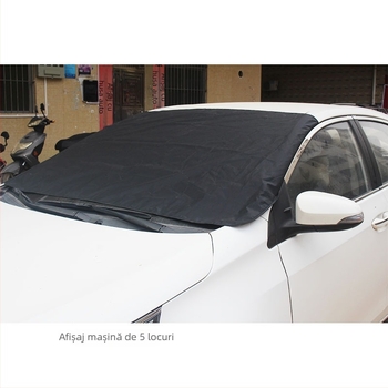 Acoperire parbriz auto — protecție împotriva degerării, zăpezii, soarelui și prafului; Mătase poliester, 200 g; Compatibil cu toate parbrizele frontale