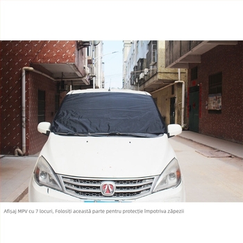 Acoperire parbriz auto — protecție împotriva degerării, zăpezii, soarelui și prafului; Mătase poliester, 200 g; Compatibil cu toate parbrizele frontale