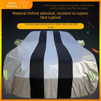 Husa auto Oxford cu model color-block, impermeabilă și protecție UV, universală pentru toate anotimpurile, personalizabilă, protecție împotriva prafului